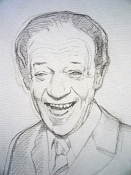 Sid James - drawing by Orlando Lund